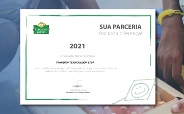 Transporte Excelsior é reconhecida novamente como Empresa Amiga da Criança